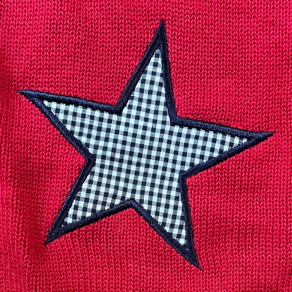 Patriotic Knit - Red, White, & Blue Star Patterned Women's Cardigan - Picture 4 of 10